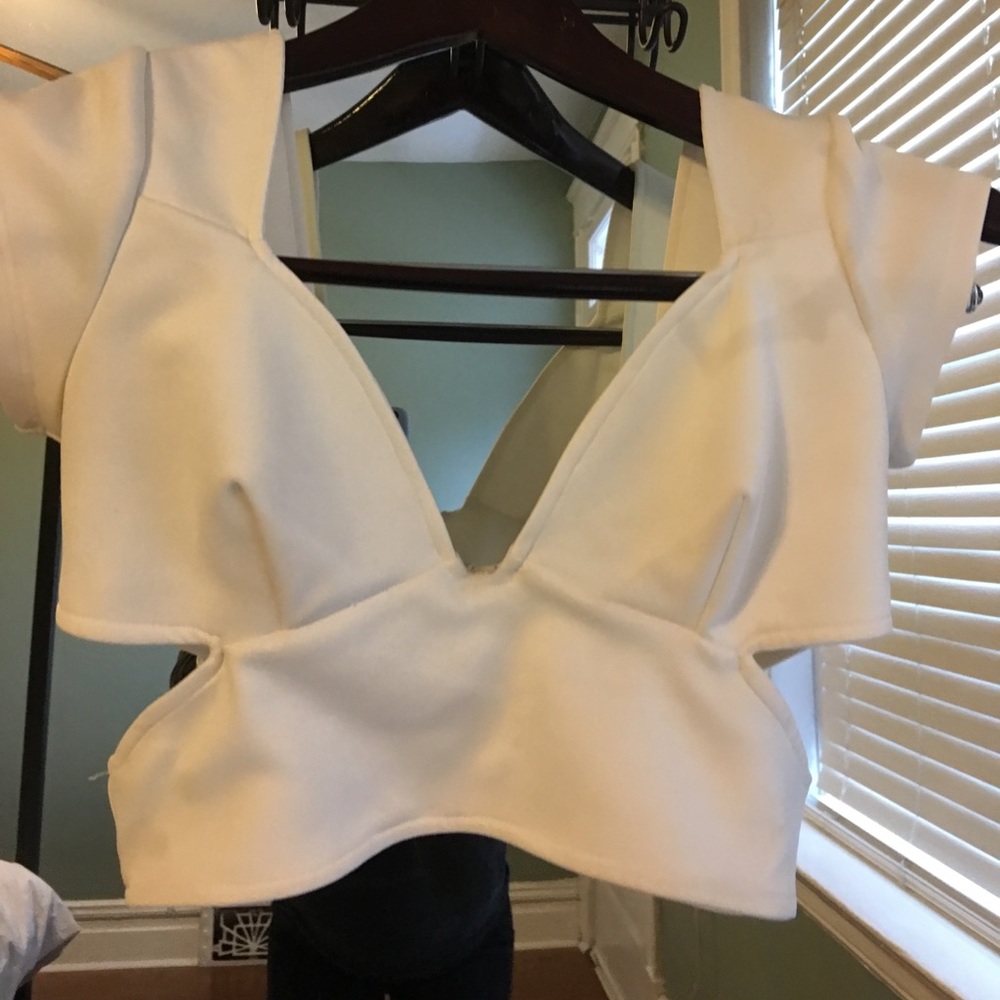 Nasty Gal white crop top